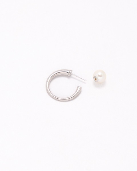 Akoya pearl catch hoop earrings(pair)