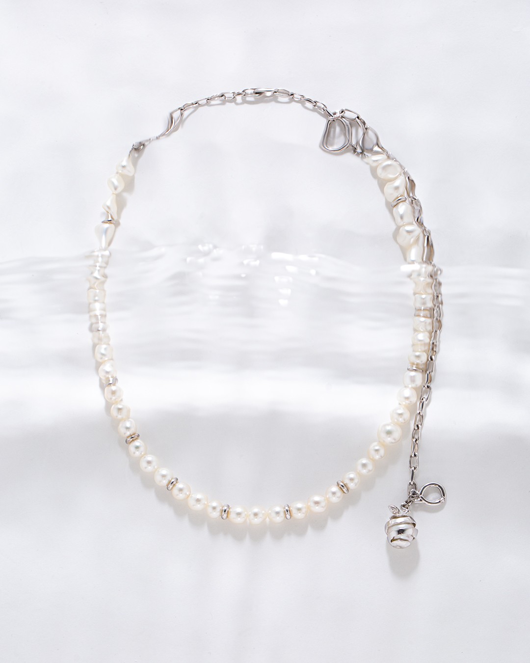 Layer pearl necklace-short/6.5mm