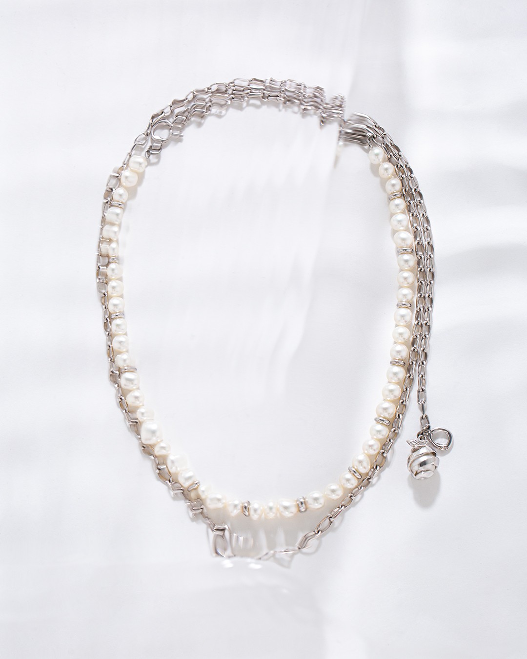 Layer pearl necklace-long/7.5mm
