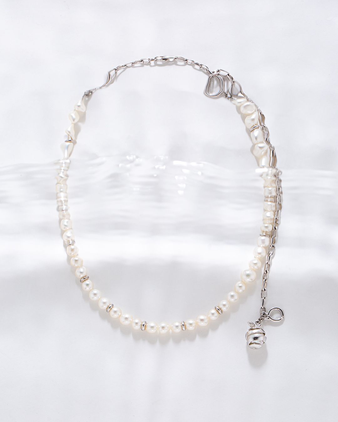 Layer pearl necklace-short/7.5mm