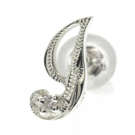 ハワイアンジュエリー/Silver925/ダイヤモンド イニシャル ピアス「J」|ハワイアンジュエリーブランドMaxi(マキシ)公式通販オンラインショップ