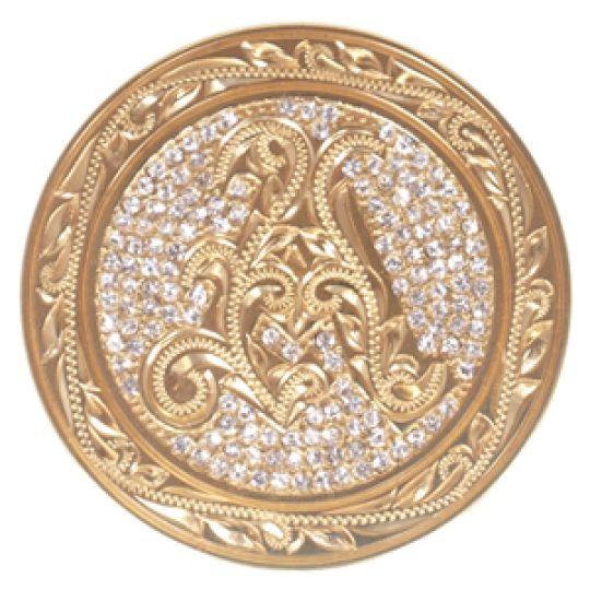 ハワイアンジュエリー/Brass/ストーン付きイニシャルゴルフマーカーL/L0002/GD【A】|ハワイアンジュエリーブランドMaxi(マキシ)公式通販オンラインショップ