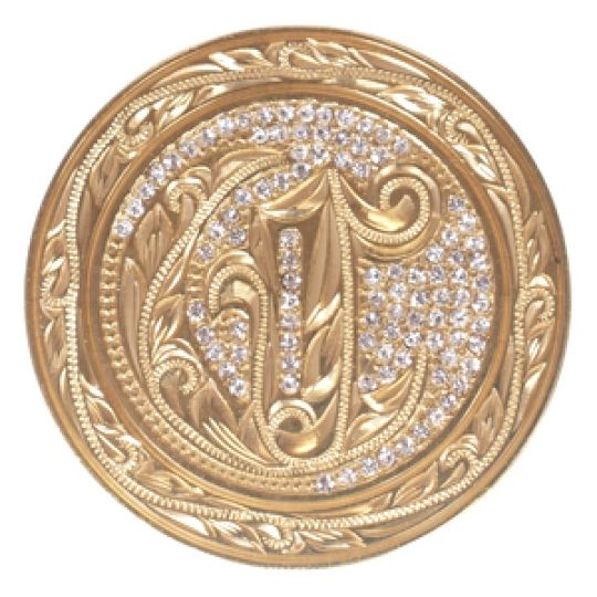 ハワイアンジュエリー/Brass/ストーン付きイニシャルゴルフマーカーL/L0002/GD【C】|ハワイアンジュエリーブランドMaxi(マキシ)公式通販オンラインショップ