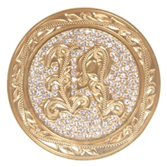 ハワイアンジュエリー/Brass/ストーン付きイニシャルゴルフマーカーL/L0002/GD【R】|ハワイアンジュエリーブランドMaxi(マキシ)公式通販オンラインショップ