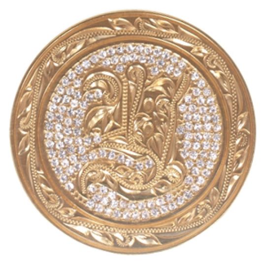 ハワイアンジュエリー/Brass/ストーン付きイニシャルゴルフマーカーL/L0002/GD【Y】|ハワイアンジュエリーブランドMaxi(マキシ)公式通販オンラインショップ