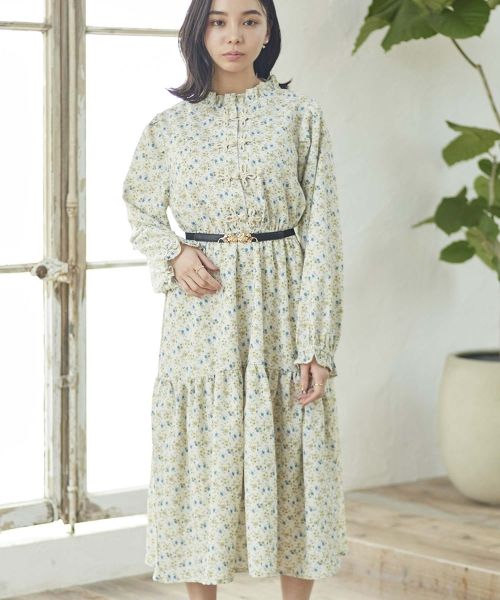 Paravion Online Shop プリントチャイナボタンワンピース