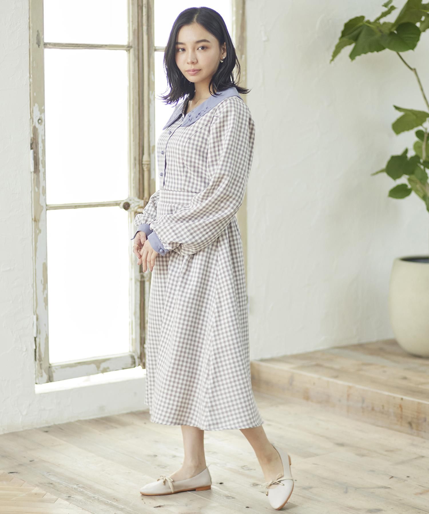 Paravion Online Shop チェックレトロワンピース