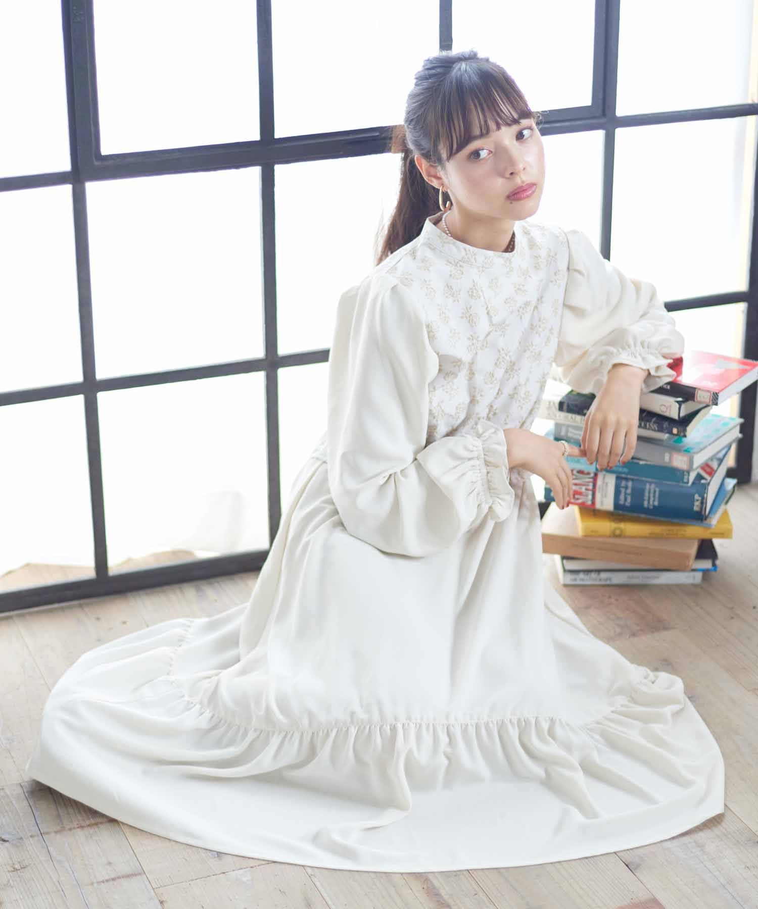 Paravion Online Shop フラワー切替ワンピース Paravion Online Shop フラワー切替ワンピース