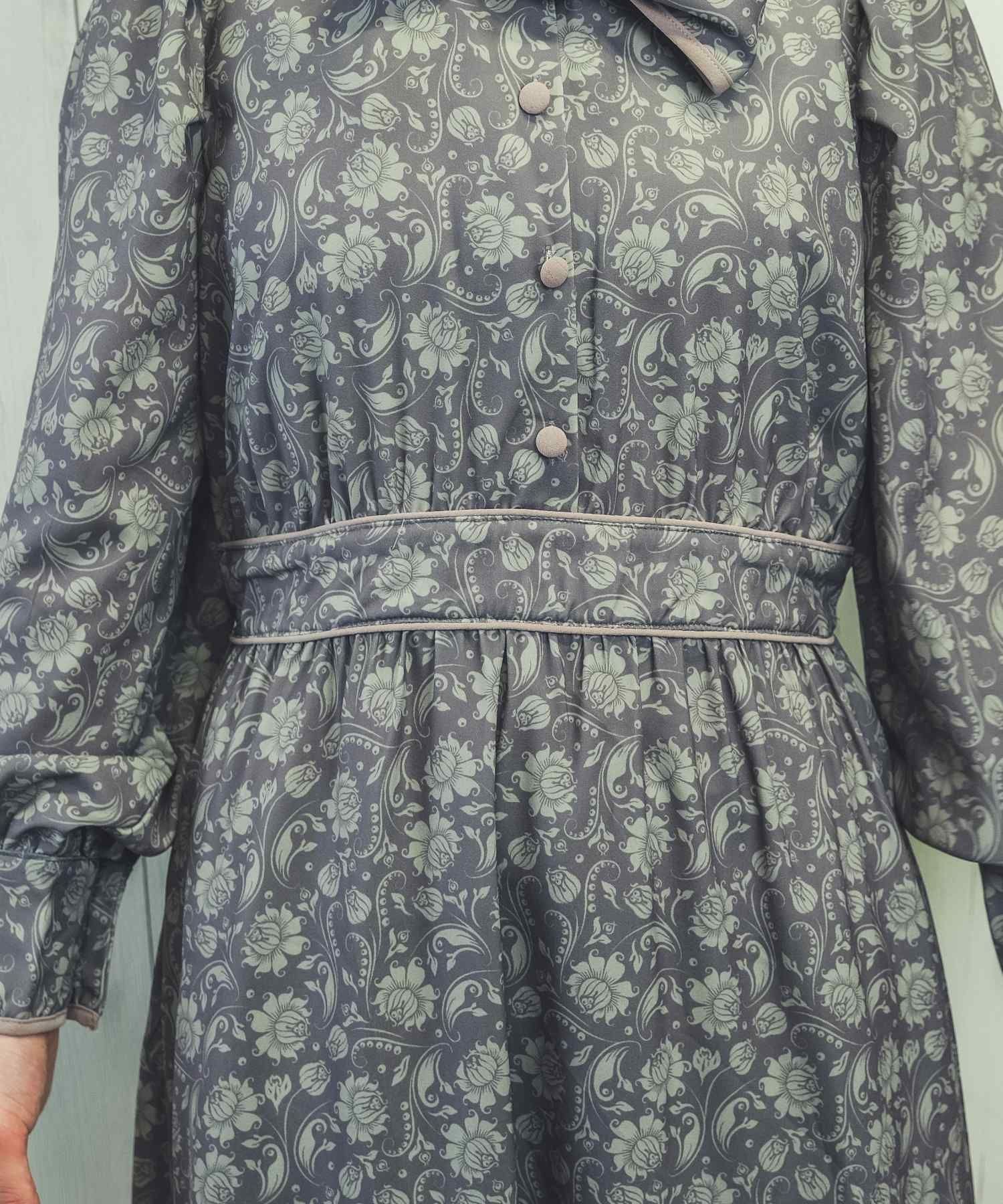 Paravion Online Shop ヴィンテージ柄リボンワンピース