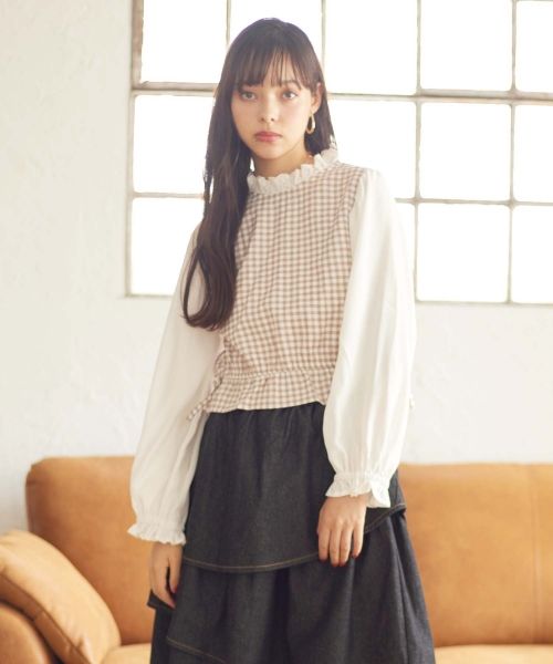 Paravion Online Shop 袖切り替えトップス Paravion Online Shop 袖切り替えトップス