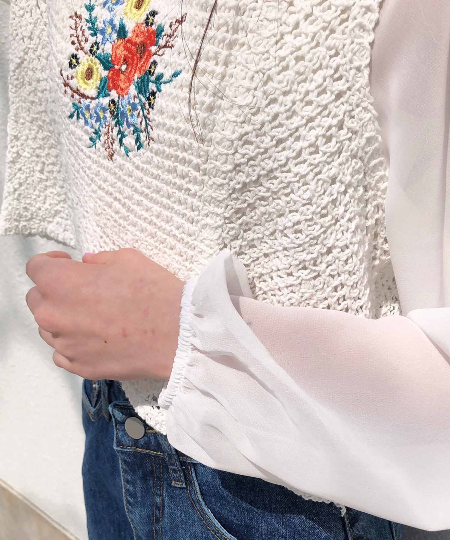 Paravion Online Shop 花刺繍ビスチェブラウス Paravion Online Shop 花刺繍ビスチェブラウス