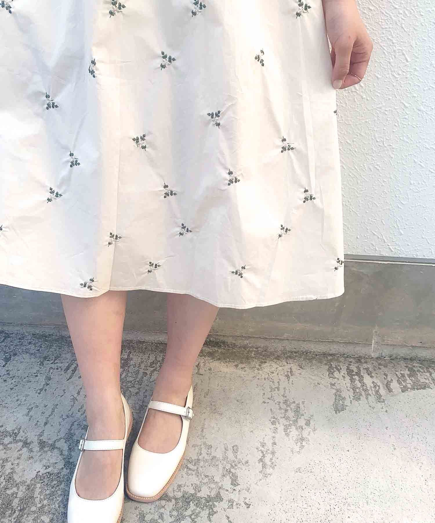 Paravion Online Shop 花刺繍ワンピース Paravion Online Shop 花刺繍ワンピース