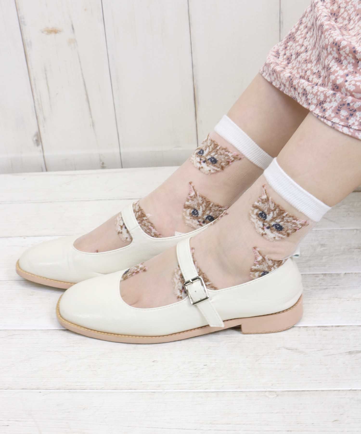 Paravion Online Shop ねこちゃんシースルーソックス Paravion Online Shop ねこちゃんシースルーソックス