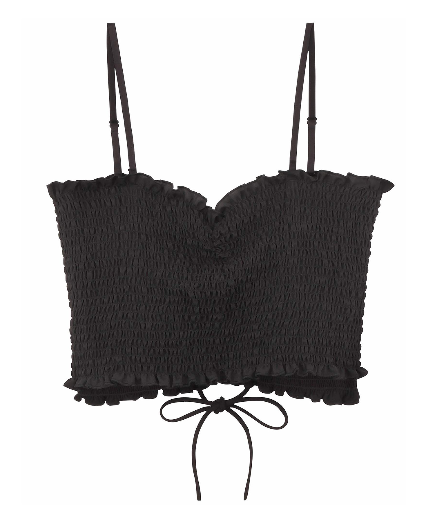 シャーリングレースアップキャミソール