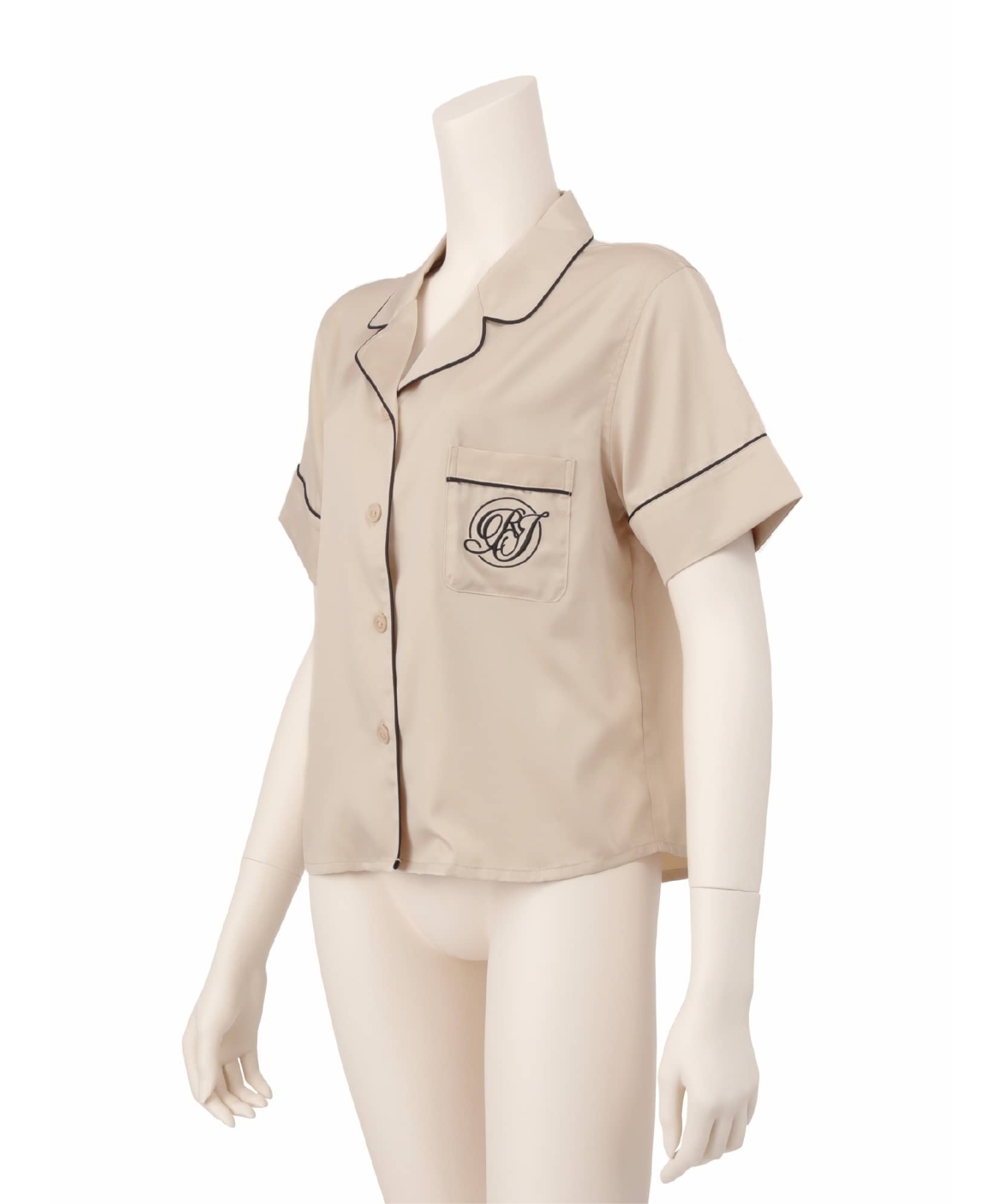 シルキーサテンスリープ 半袖トップス