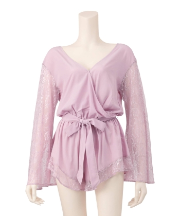 レーススリーブ ロンパース