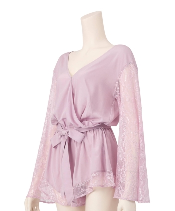 レーススリーブ ロンパース