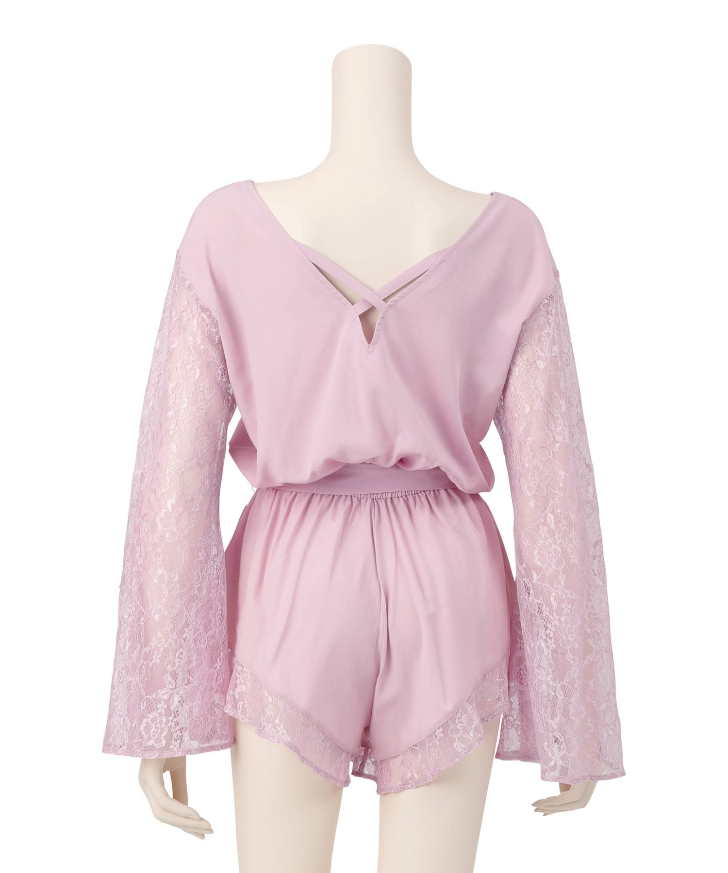 レーススリーブ ロンパース