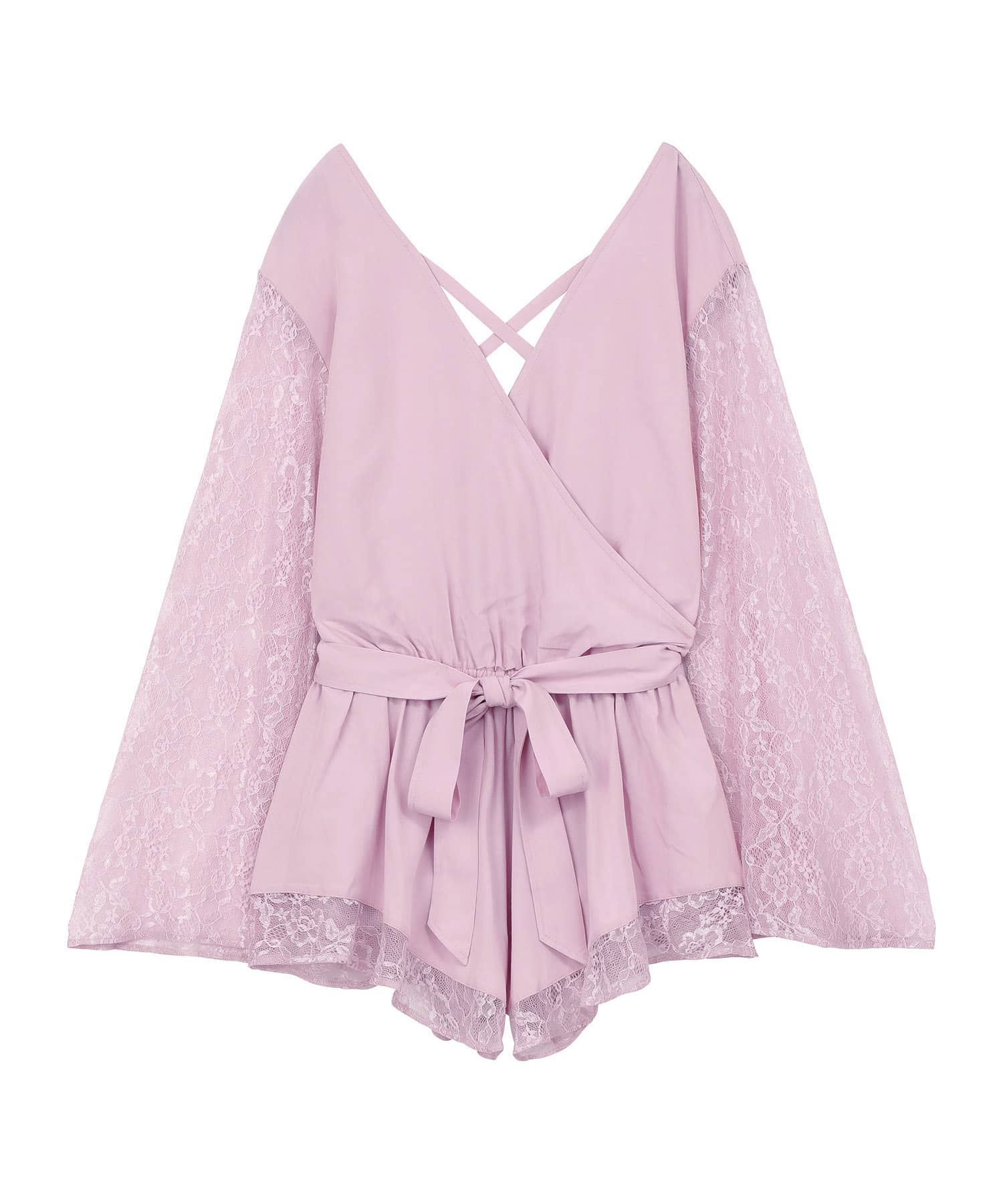 レーススリーブ ロンパース