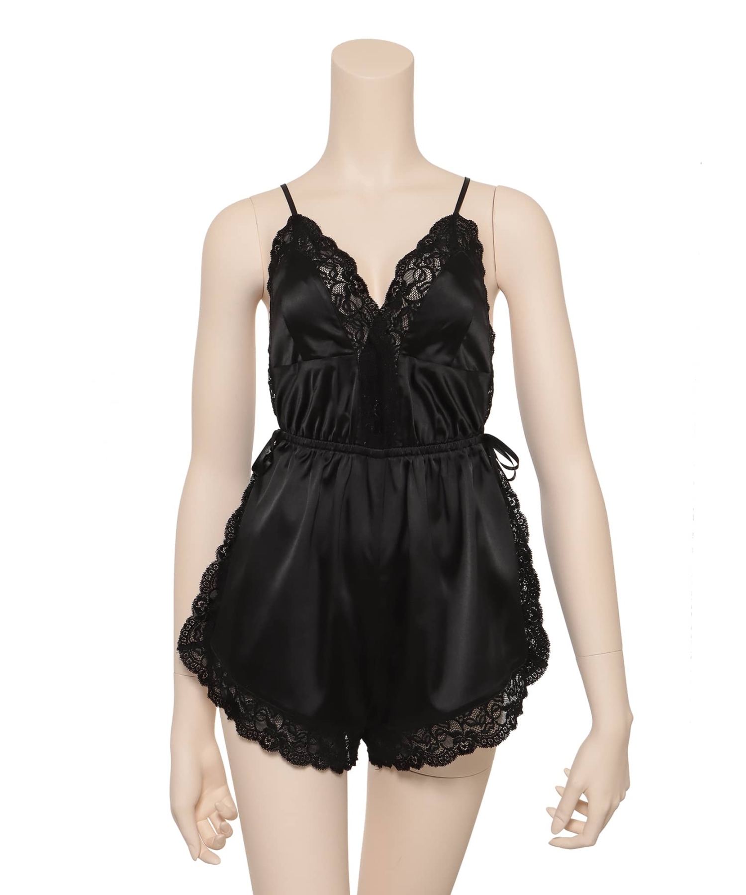 レーシーサイドスリット ロンパース