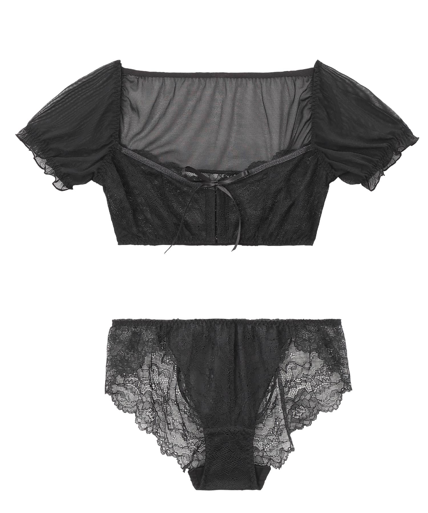 パフスリーブ ブラ・ショーツセット