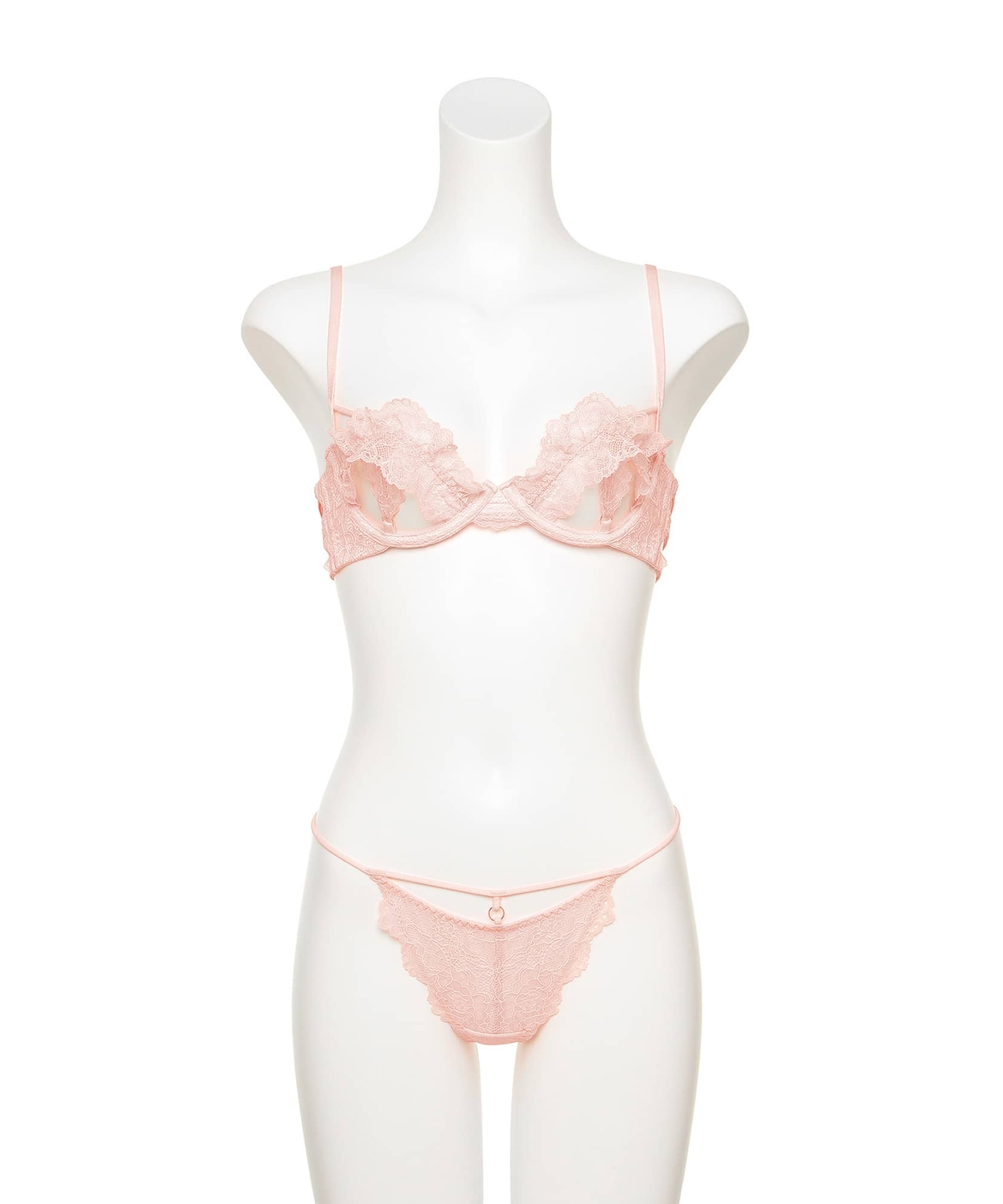 レーシーフリル ブラ&Tバック セット