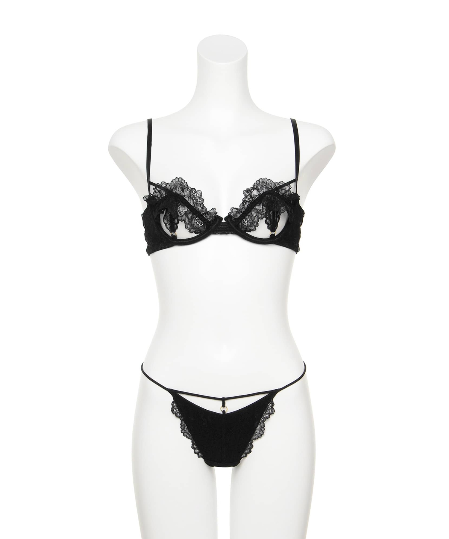 レーシーフリル ブラ&Tバック セット