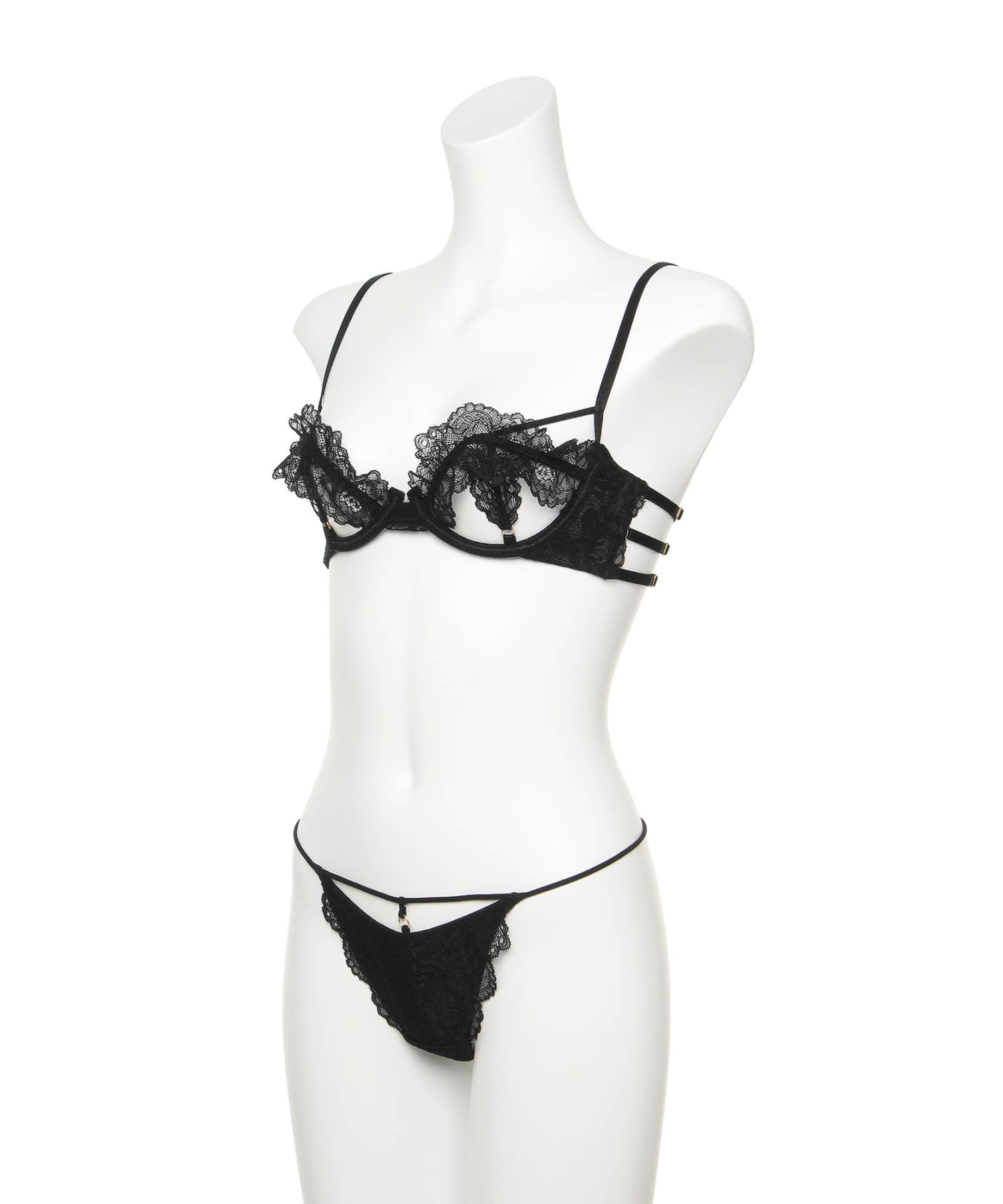 レーシーフリル ブラ&Tバック セット