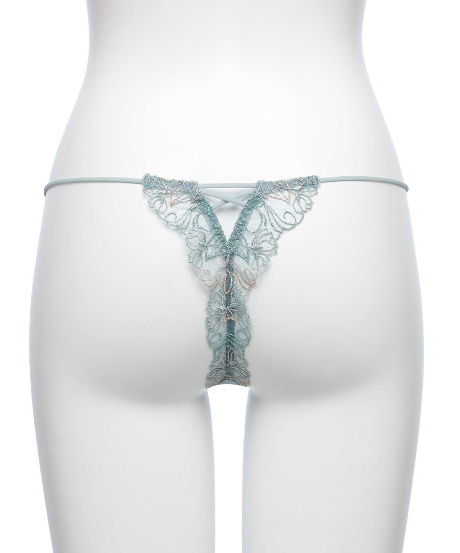 フェザーセレステ エンブロイダリーレース Tバック