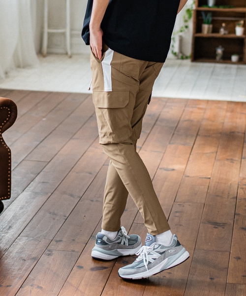 ⭐️RESOUND CLOTHING カーゴパンツ　カーキ⭐️ RESOUND CLOTHING - ナイロンカーゴパンツ (カーキ) ナイロン