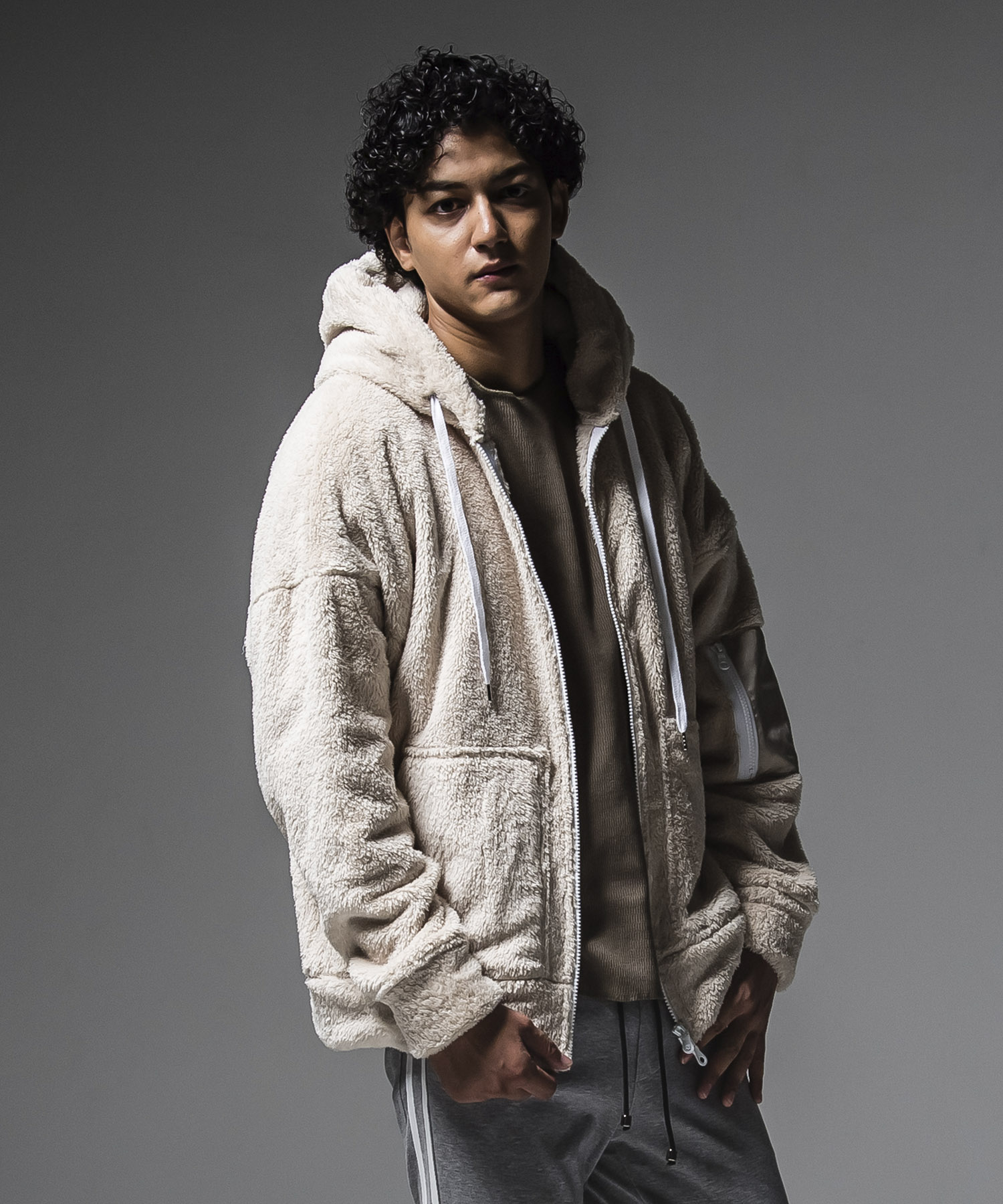 boa zip loose hoodie