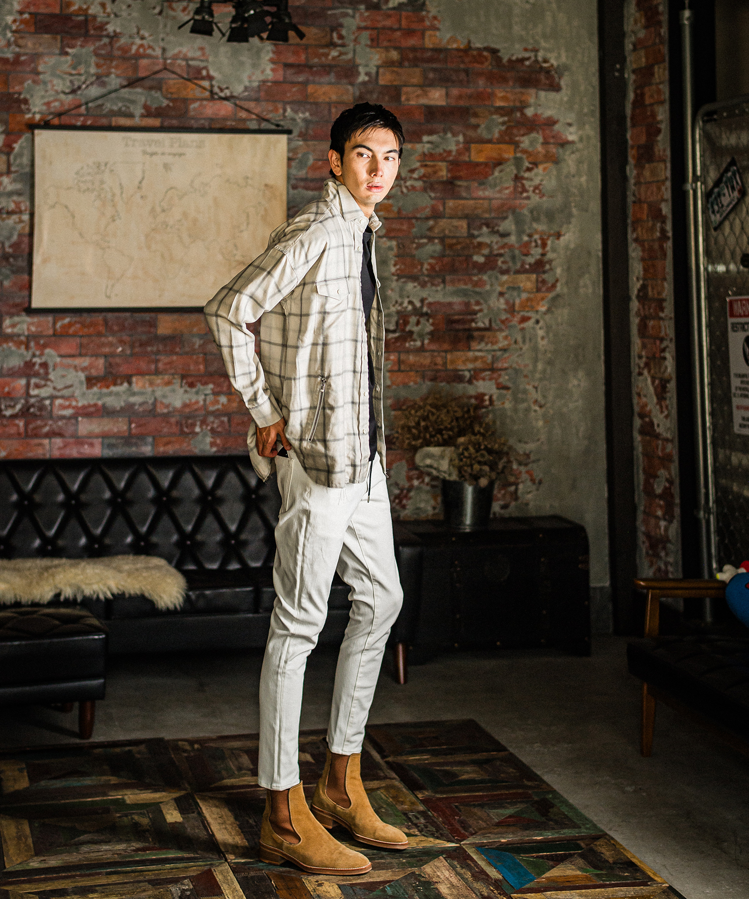 OVER gown CHECK shirts