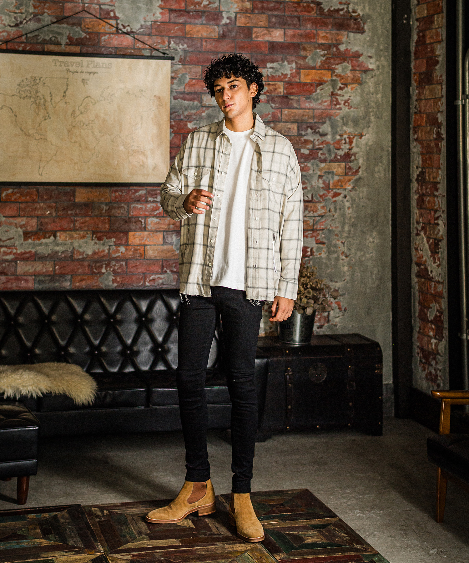 OVER gown CHECK shirts