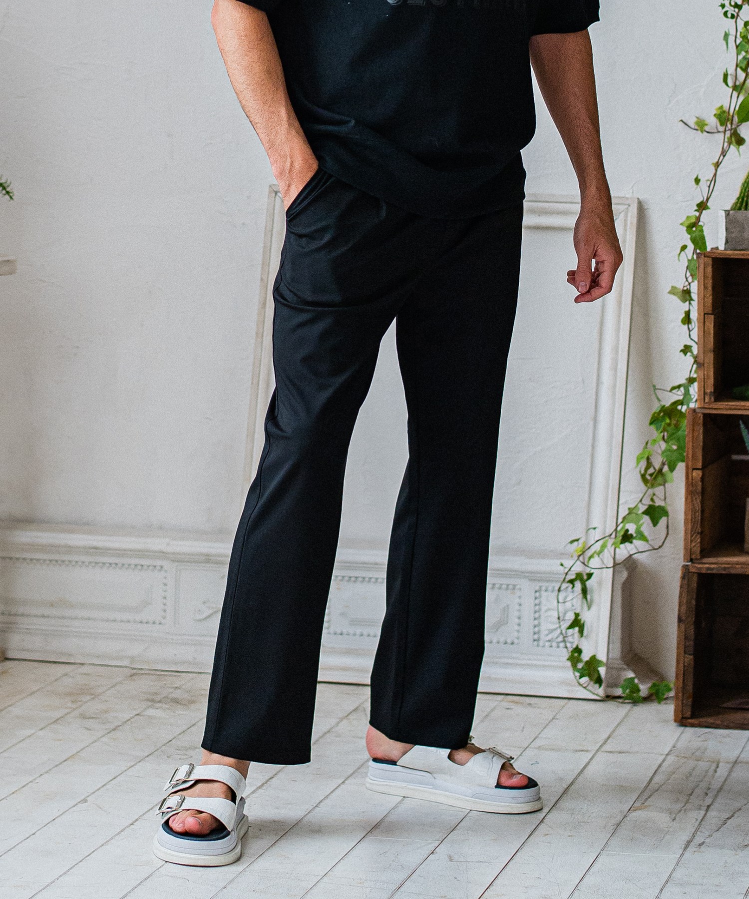 CHRIS EASY WIDE TUCK PANTS