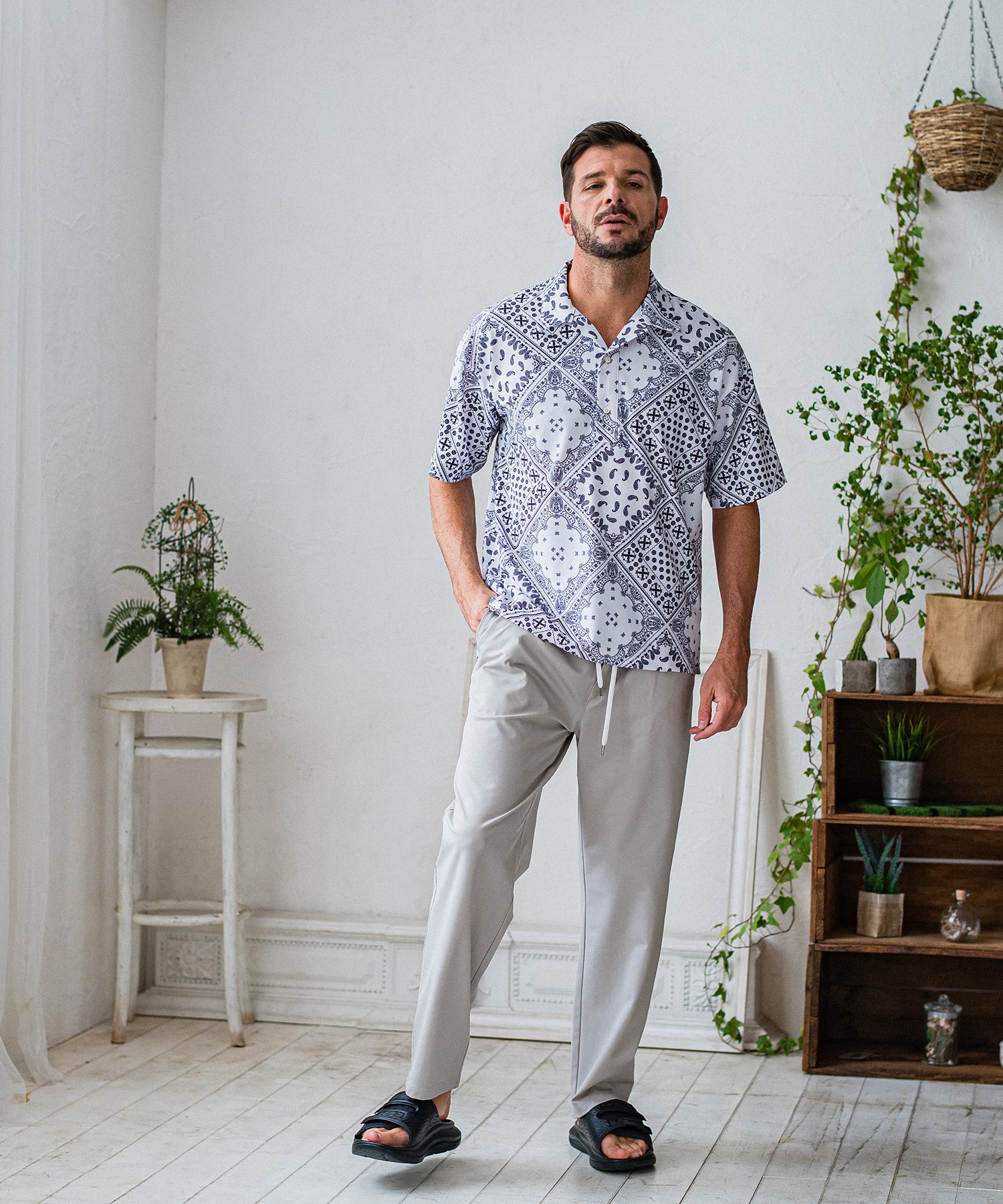 CHRIS EASY WIDE TUCK PANTS