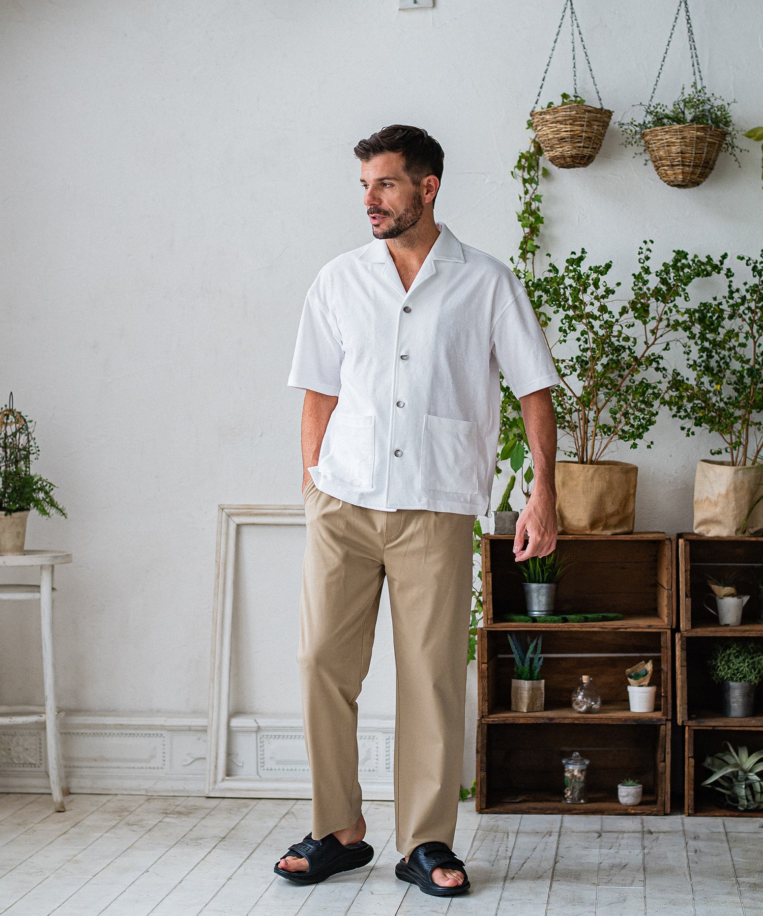 CHRIS EASY WIDE TUCK PANTS