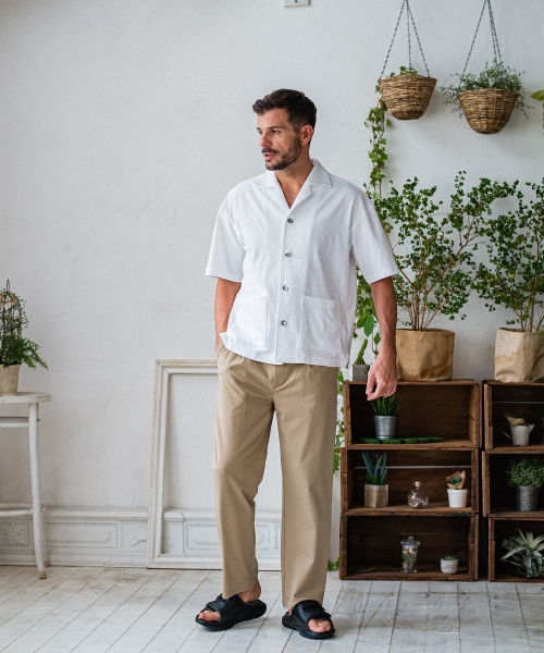 CHRIS EASY WIDE TUCK PANTS