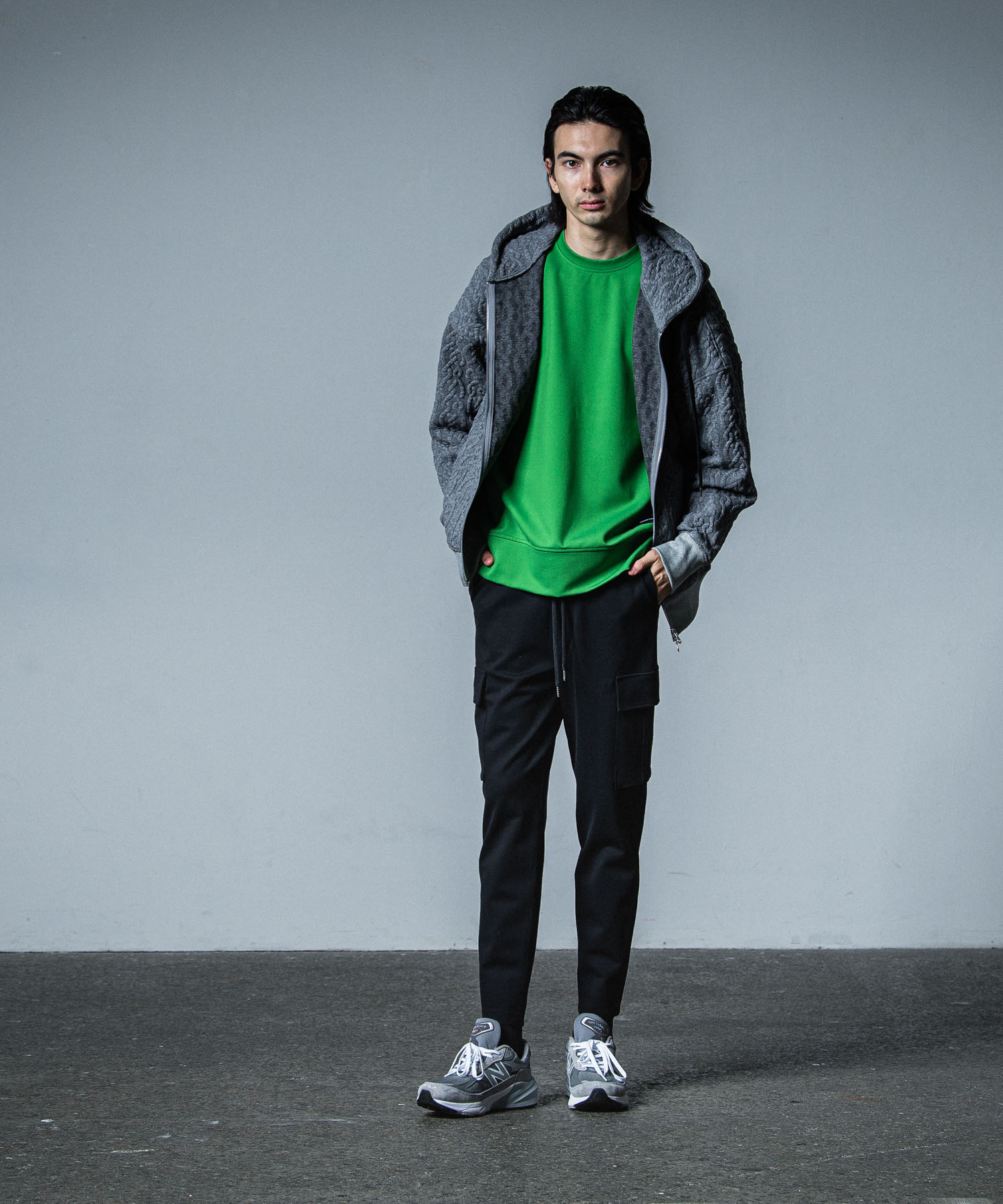 cable drop zip hoodie