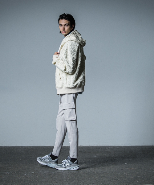 cable drop zip hoodie