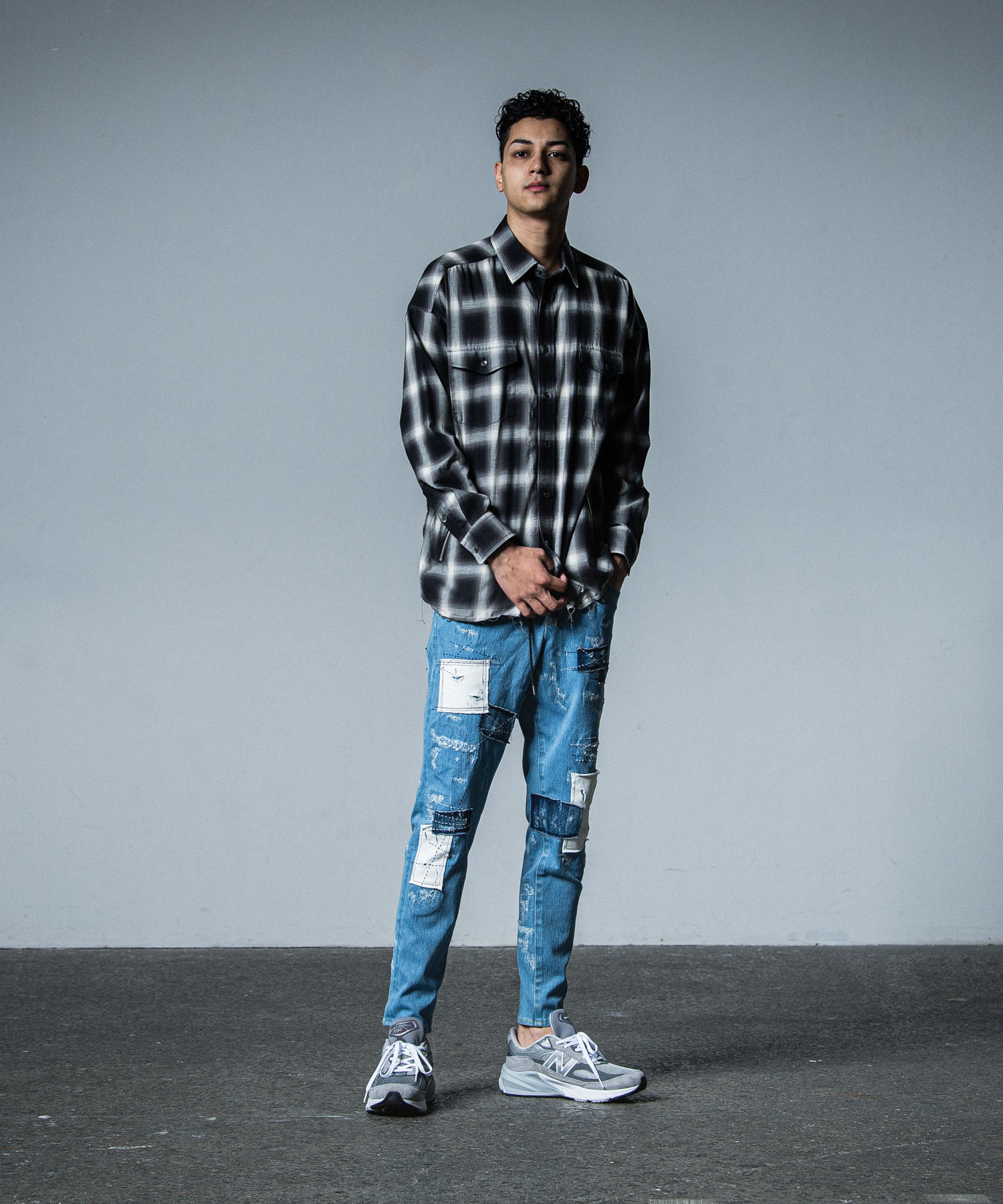 OVER gown CHECK shirts