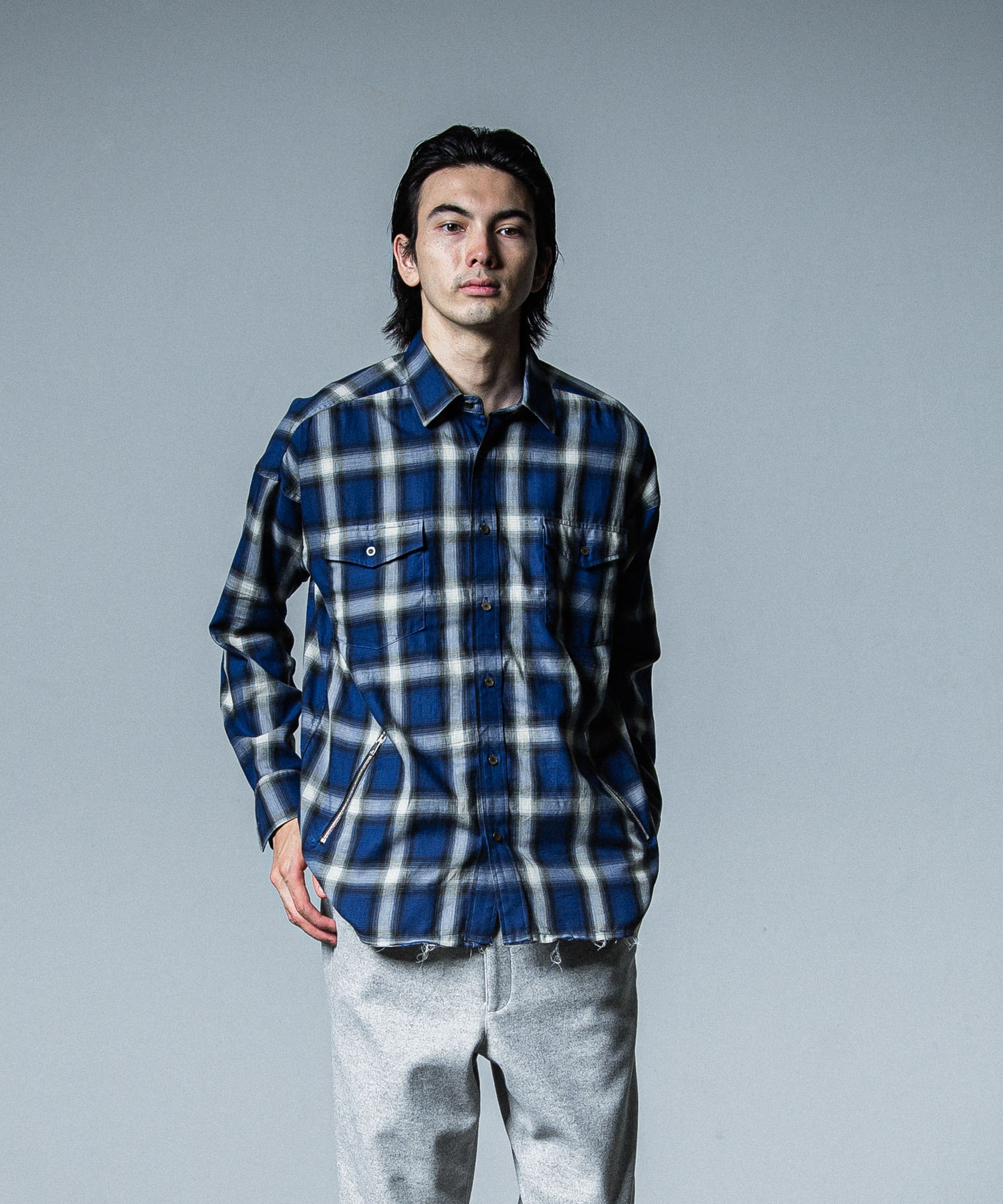 OVER gown CHECK shirts