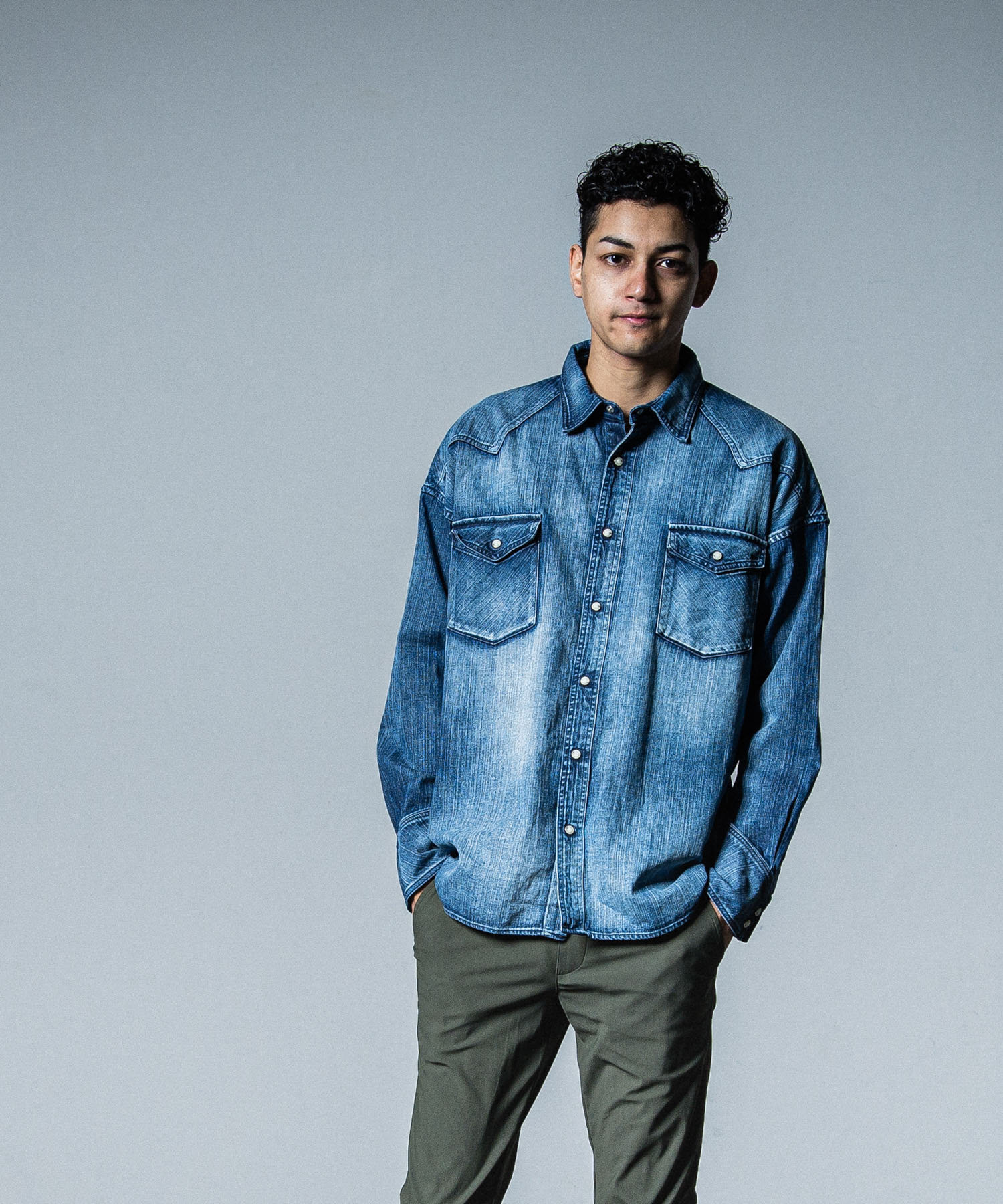 James over dungaree shirt