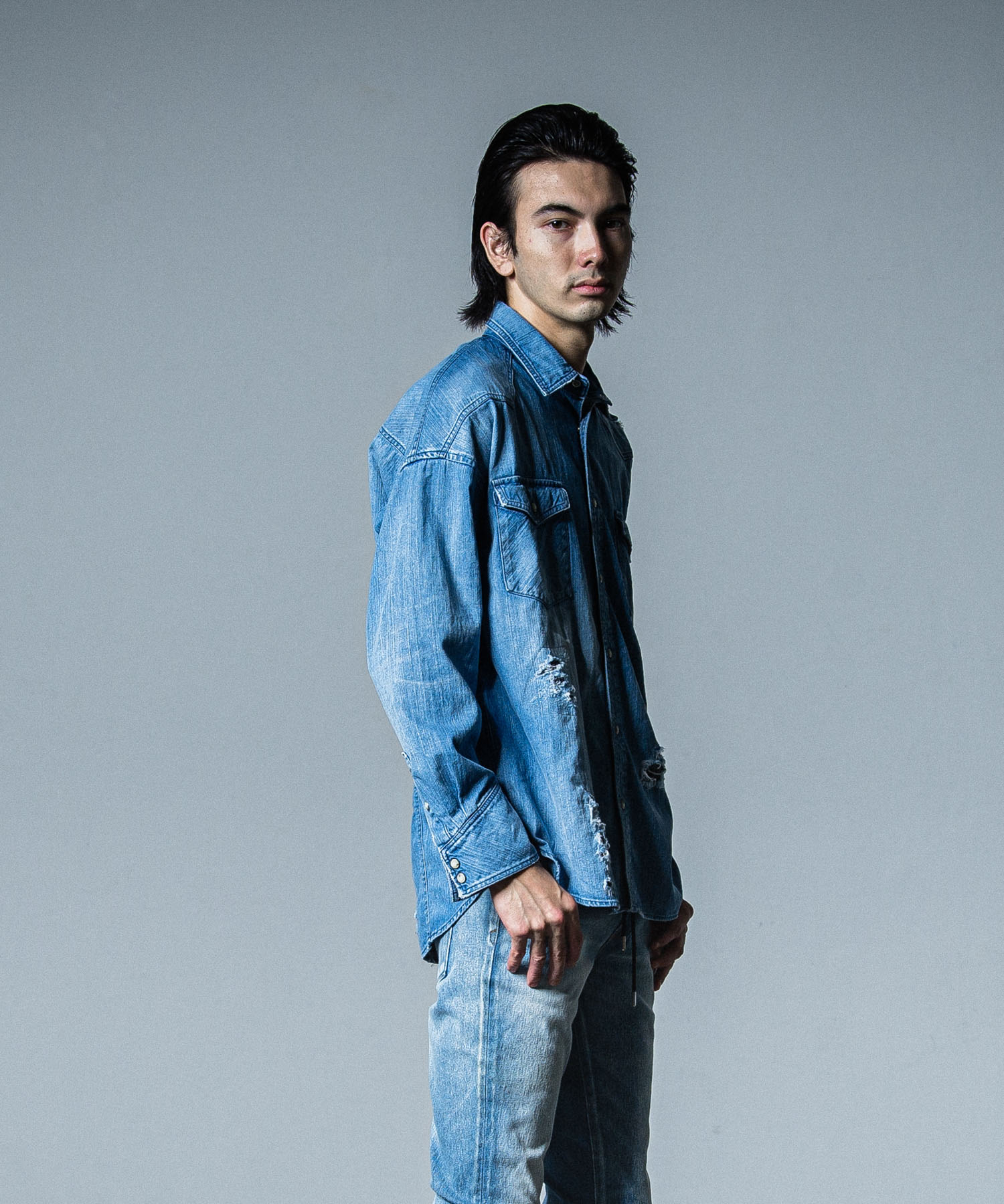 James over dungaree shirt