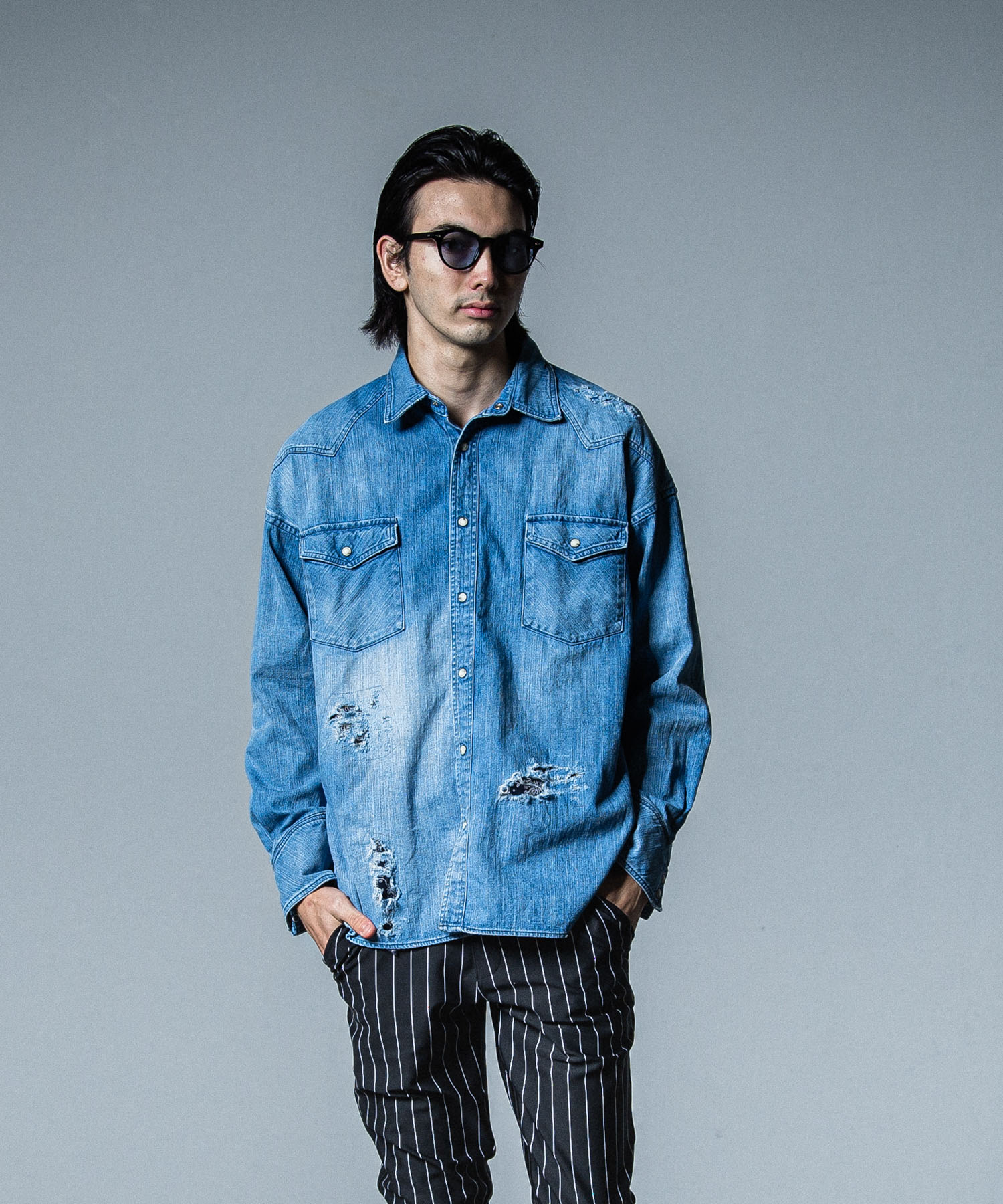 James over dungaree shirt