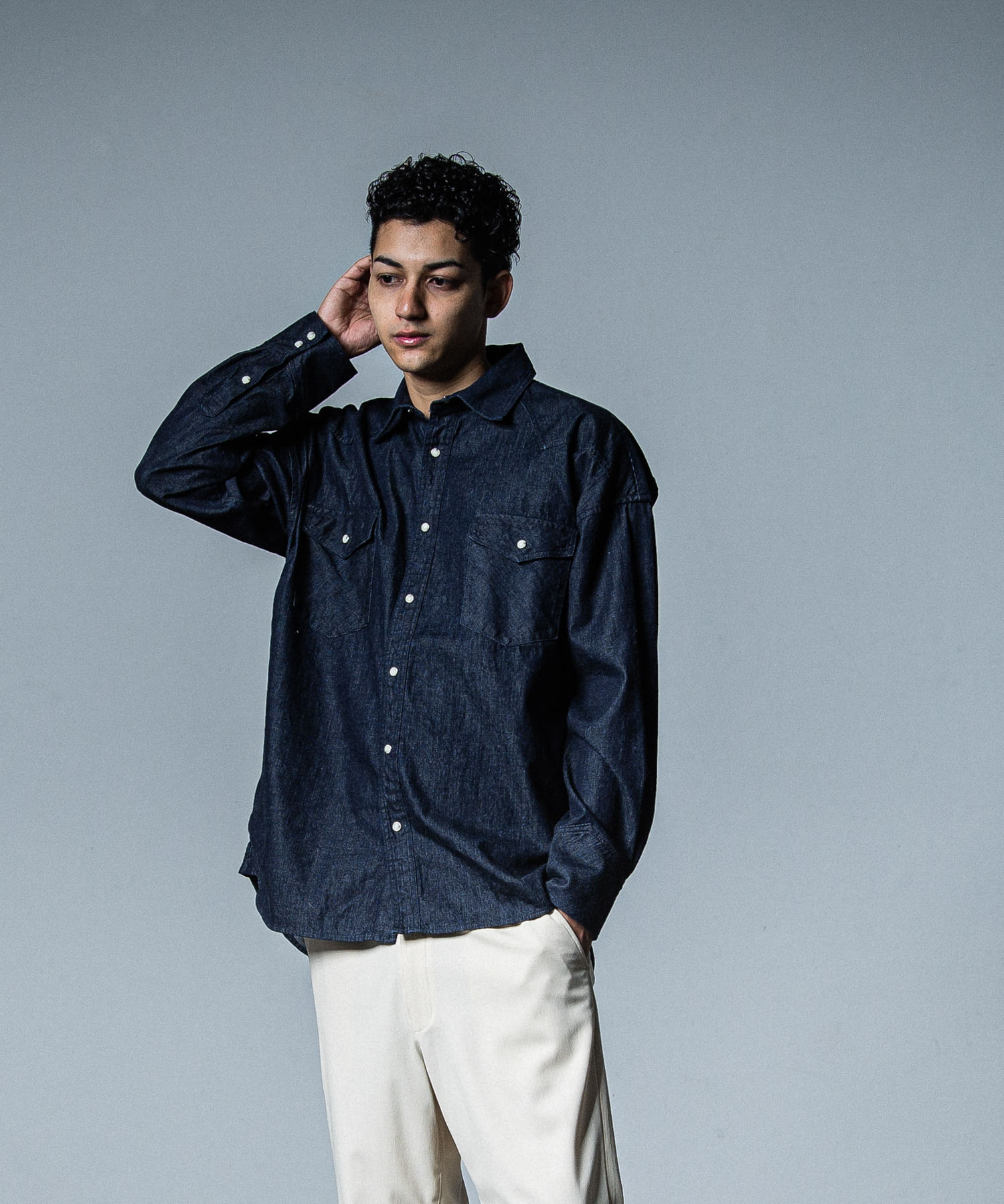 James over dungaree shirt