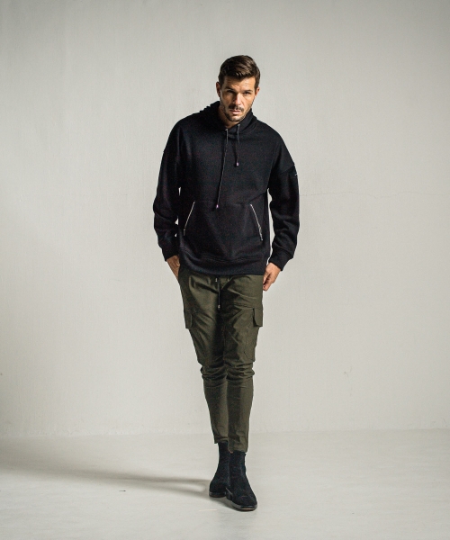 shaggy fleece thermal pullover hoodie