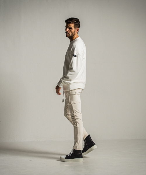 handwriting rogo velours fleece drop trainer