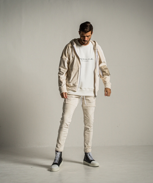 handwriting rogo velours fleece drop trainer