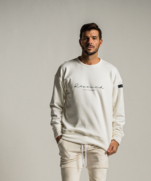 handwriting rogo velours fleece drop trainer