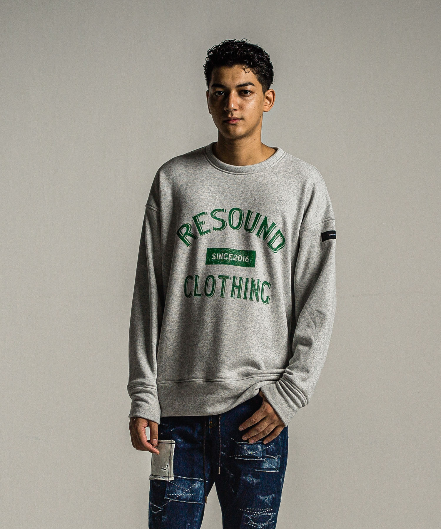 college velours fleece drop trainer